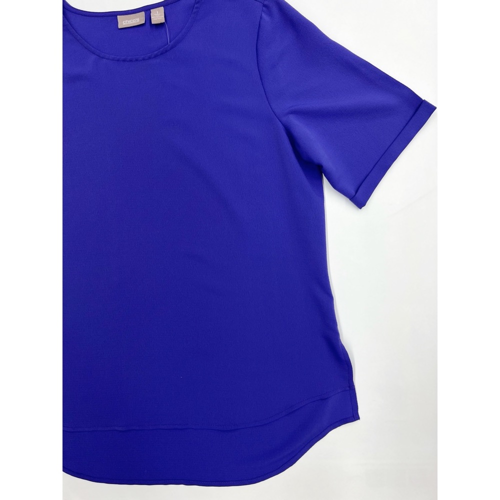 Chico's Purple Pullover High Low 3/4 Sleeve Blouse - Picture 10 of 14